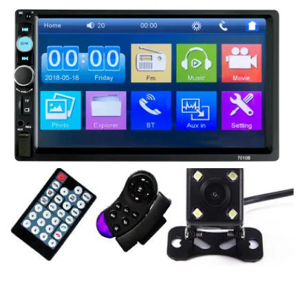 Для мобильного телефона iPhone 2 din 7 ''TFT HD сенсорный экран Bluetooth автомобильный Радио плеер аудио aux Поддержка камеры заднего вида 7010B - Цвет: one kit