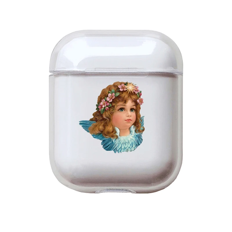 I201107 Мягкий милый Чехол Air Pods для Apple airpods, роскошные изображения, мультяшный ангел, Детские Airpods, чехол в Bluetooth, аксессуары для наушников - Цвет: I201107