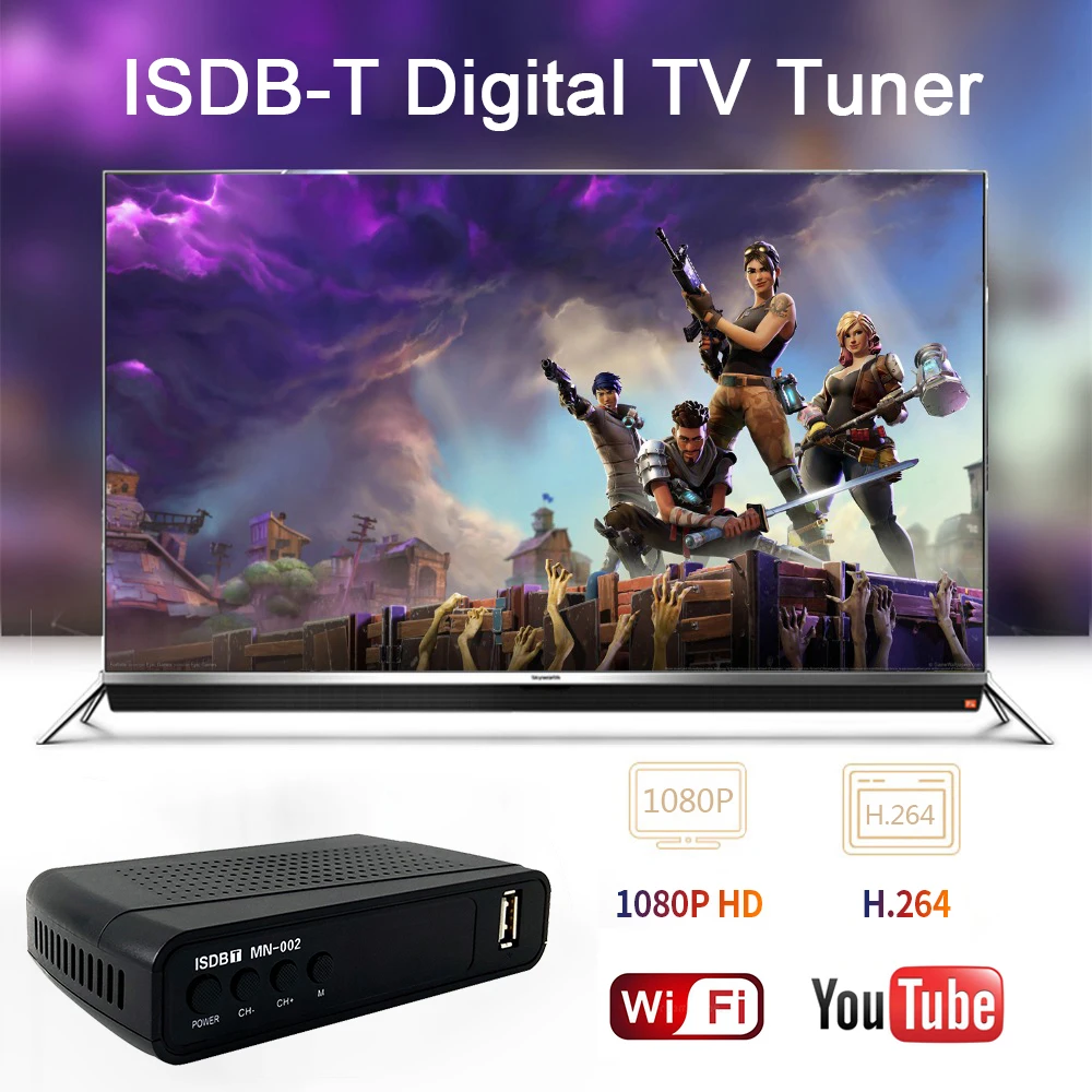 Цифровой ТВ тюнер для Перу Brasil Чили ISDBT Wi Fi Ресивер FTA H.264 приставка Youtube Full HD