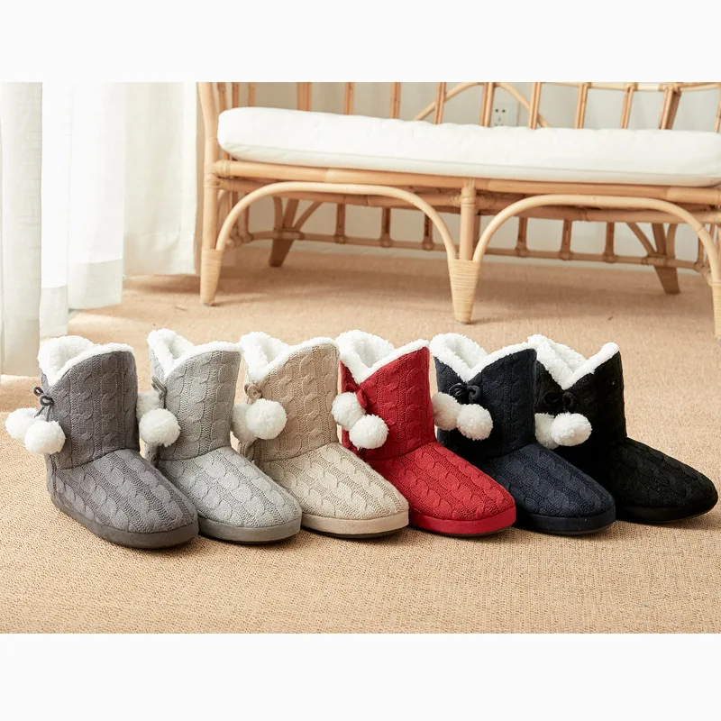 

autumn and winter socks women thickened plus velvet floor adult home slippers warm carpet confinement socks