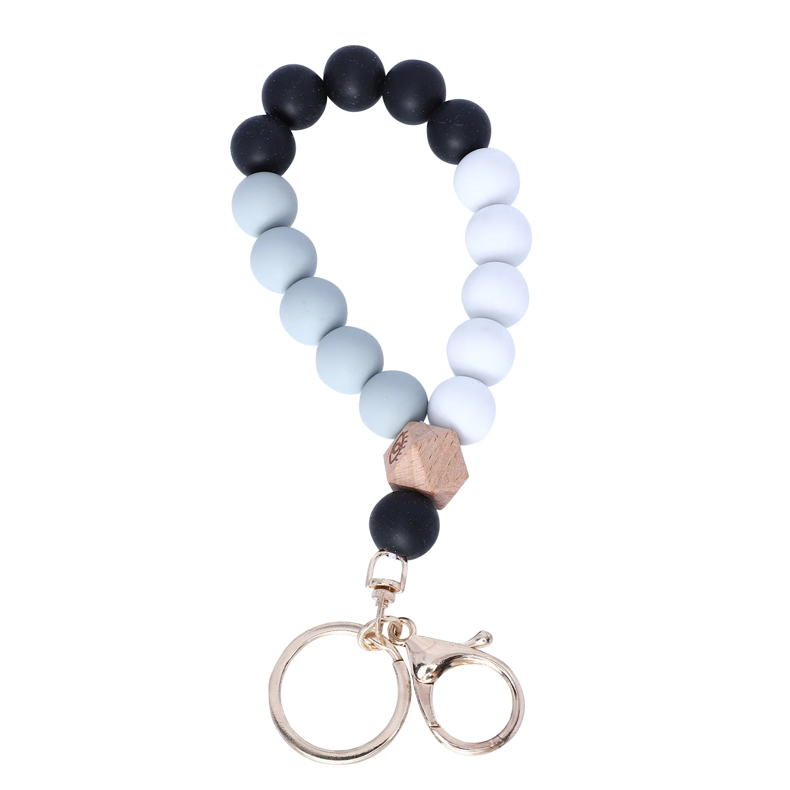 

1pc Creative Keychain with Silicone Beads Bracelets Decor Unique Key Charm