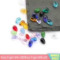 100pcs 6x9mm mixed color smooth glass water drop beads crystal austria beads for bracelet earring making jewelry findings diy