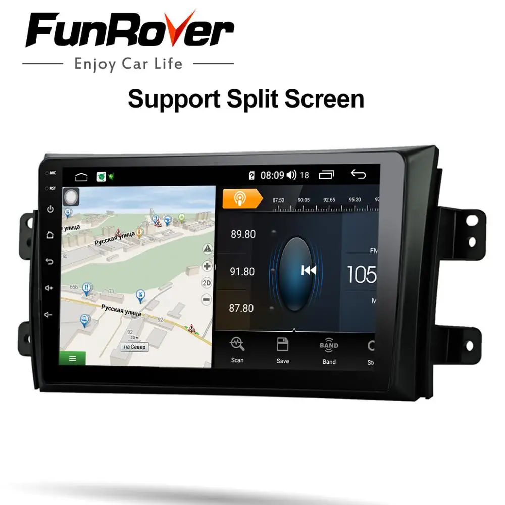 Funrover android 9 0 автомобильный dvd мультимедийный плеер для SUZUKI SX4 SX 4 2006 2013 2 din