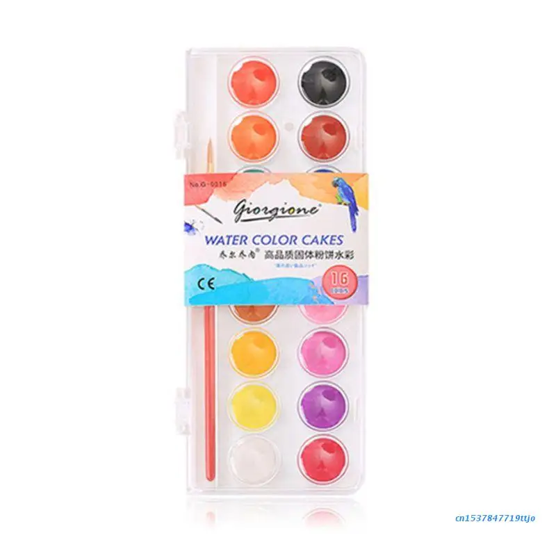 

583D 12 Color Fundamental Watercolor Pain Set with Paint Brush Watercolor Set for Beginners and Professionals