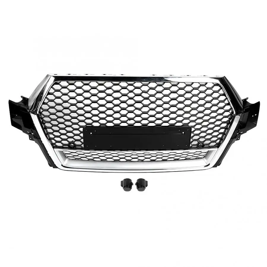

Car Modification For RSQ7 Style Front Bumper Hood Mesh Grill Grille Fit for Q7 S7 2016-2018 Silver