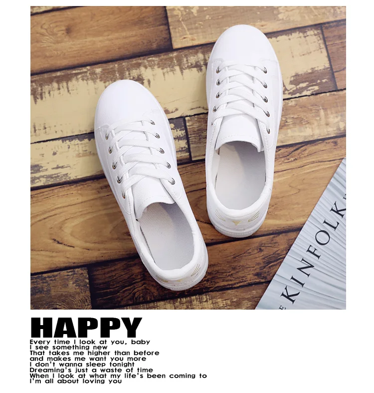 Белые женские кроссовки с милым котиком на шнуровке Вулканизированная обувь