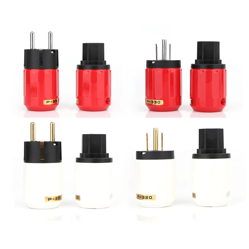 

HIFI P-320/C-320 Copper EU/US Schuko AC Power Plug Ver IEC Connector MATIHUR Pair