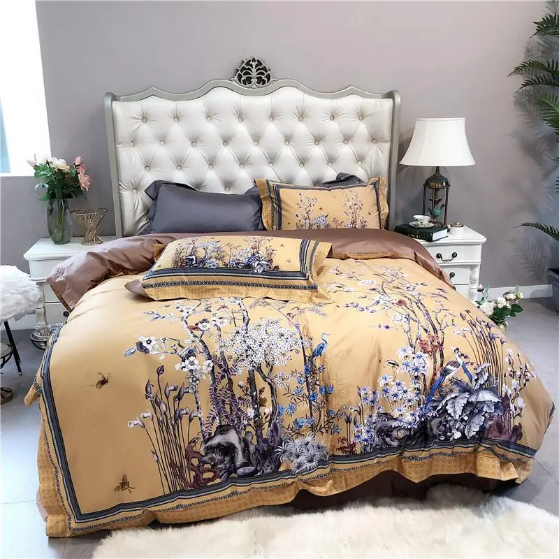

42 New 1000TC Egyptian cotton Bedding Set 4pcs Duvet Cover Sets Bed Linen Flat Bed Sheet Set Pillowcase Home Textile
