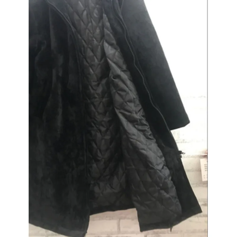 

Autumn And Winter Loose Plush Long Trench Female Coat For Women Hooded Added Cotton Manteau Femme Plus Size Vintage Clothes