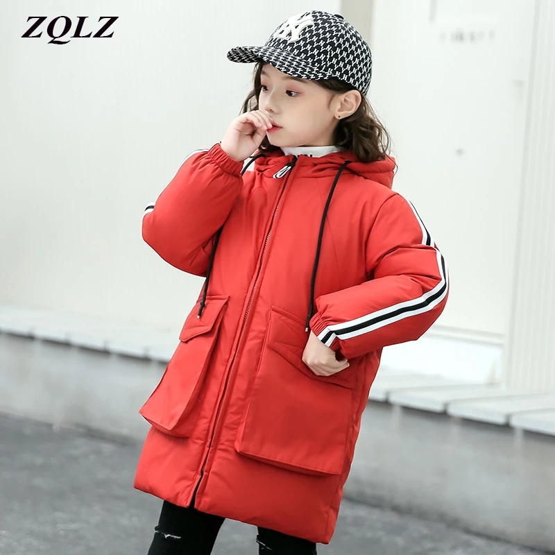Зимняя куртка 2019 г. Детское теплое пуховое пальто с капюшоном Детская плотная