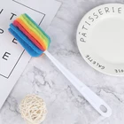 Цветная Съемная Бутылка Для Воды, кружка, стеклянная губка для мытья, чистящая щетка Скраб с ручкой, чистящая посуда, щетка, стекло