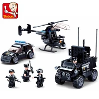 sluban special forces pull back car bricks toys gifts 469pcs puzzle assembly toy police series b0809 over 6 years old boys