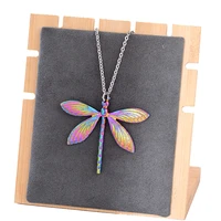 fashion rainbow colorful dragonfly antique making pendant necklace vintage charm women jewelry