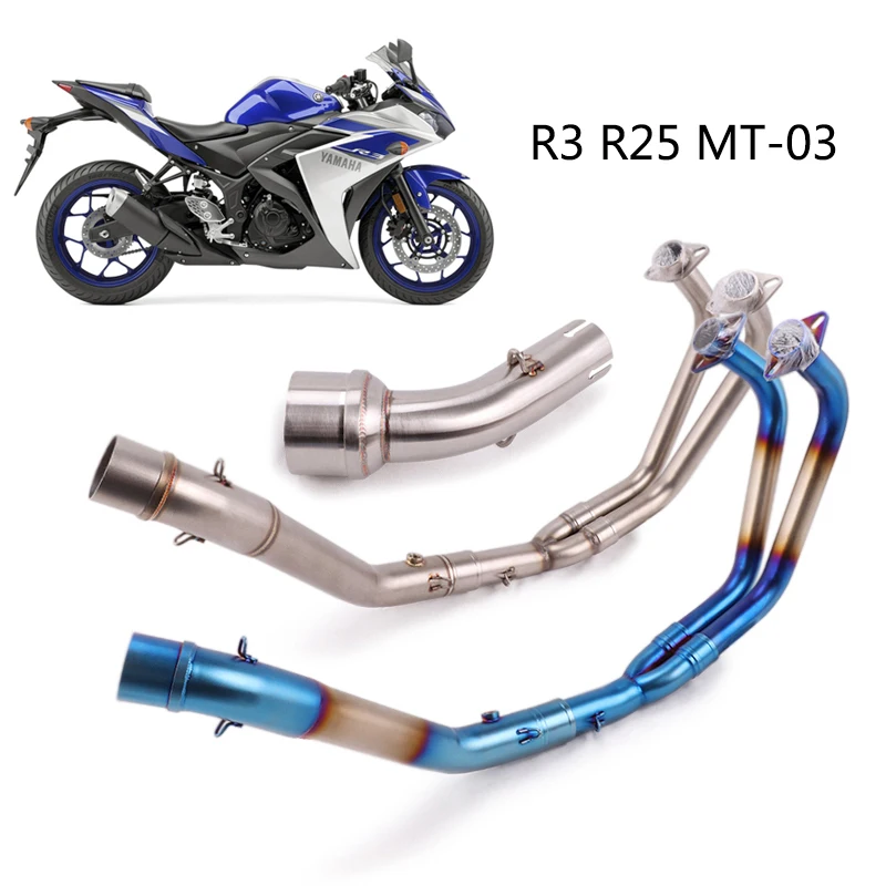 51 мм заголовок средней трубы для Yamaha R3 YZF R25 Мотоцикл выхлопная труба из