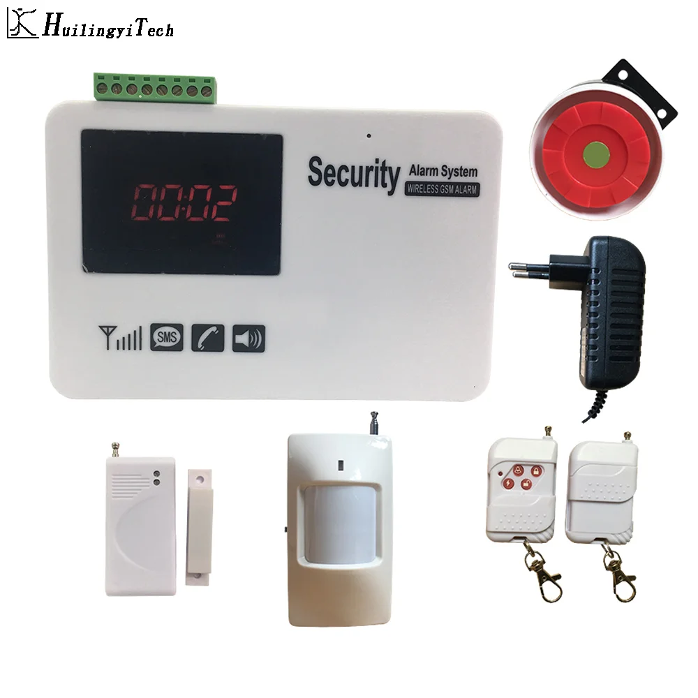

Free Shipping Screen Touch Wireless Home Alarm System Gsm Sms Security Alarm with Motion Detecter DIY Kit