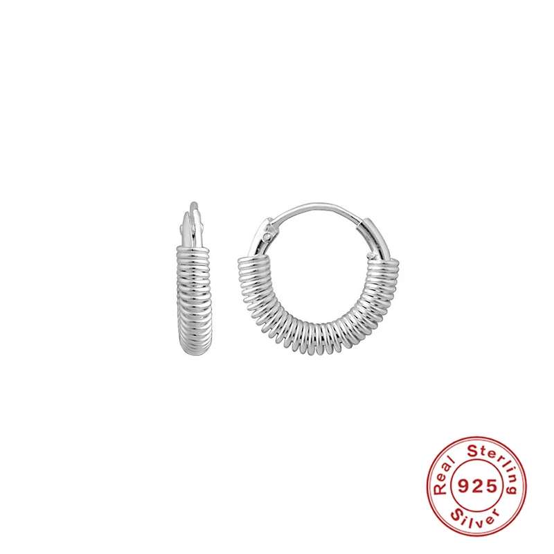 

Canner 100% 925 Sterling Silver Hoop Earrings Chic Curve Spring Huggie Earrings For Women Fine Jewelry pendientes 2020 W4
