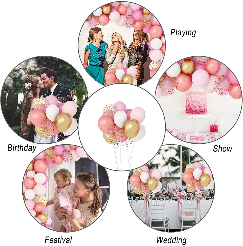 132 шт розовый золотистый Большие белые арка для воздушных шаров комплект