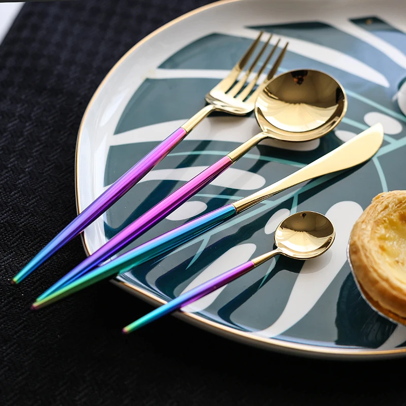 Португалия набор столовых приборов из нержавеющей стали Кухня Многоразовые