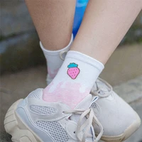 japanese creative funny socks women cotton fruit food peach strawberry banana cherry pizza egg design happy cute socks skarpetki