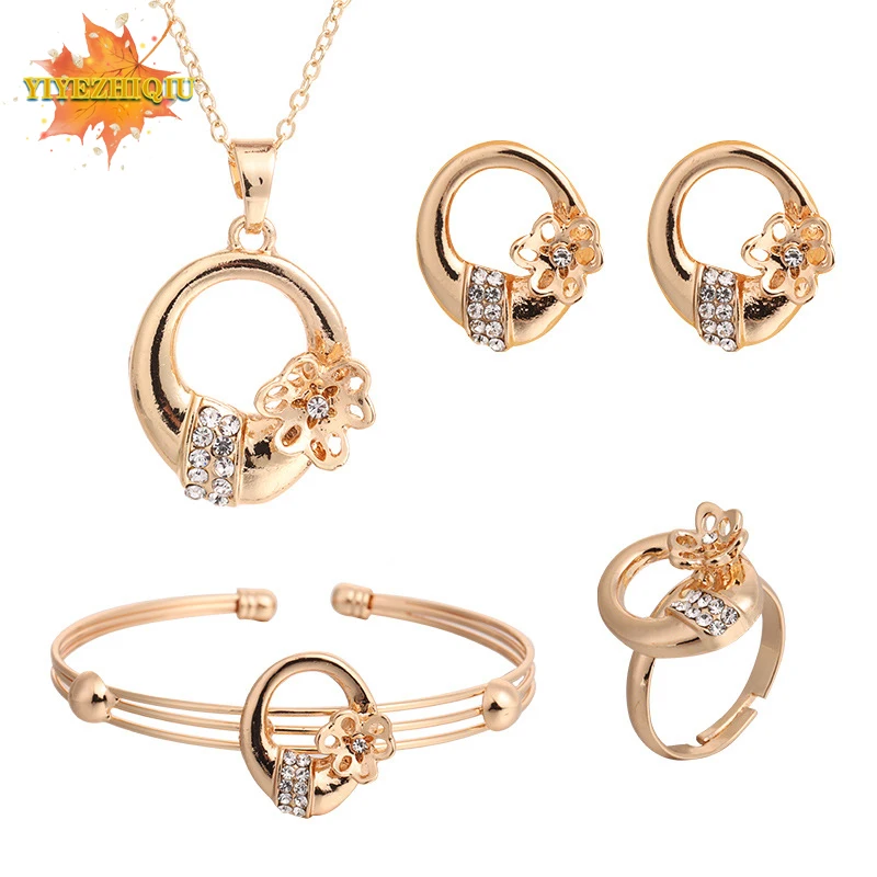 4 шт./партия Симпатичные в форме сердца браслет колье серьги комплекты ювелирных