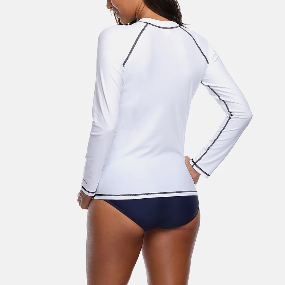 Anfilia женский Рашгард Топ с длинным рукавом Купальники принтом купальные рубашки