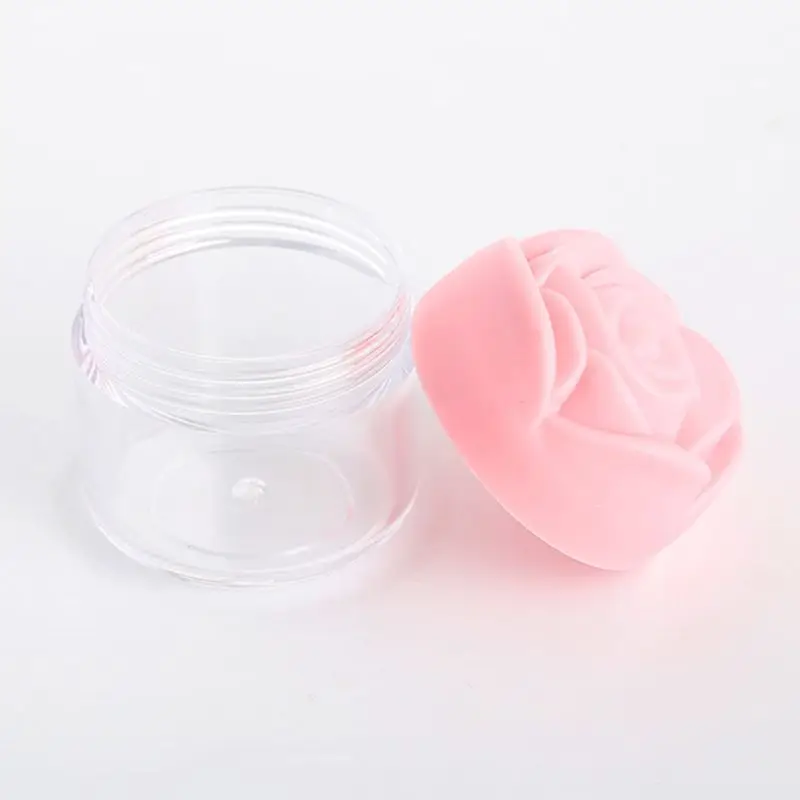 5 шт. 20 г пластиковая прозрачная маленькая баночка для крема с рисунком Розы