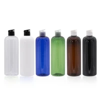 14pcs 500ml black white cosmetic bottles for travel packaging pet flap cover cap bottle 500cc big size shampoo lotion container