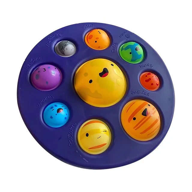 Online 10 Buah Mainan Sensorik Fidget Pop Lesung Pipi Sederhana Delapan Planet Mainan Anti Stres Papan Fidget Kecemasan Autisme Untuk Anak-anak