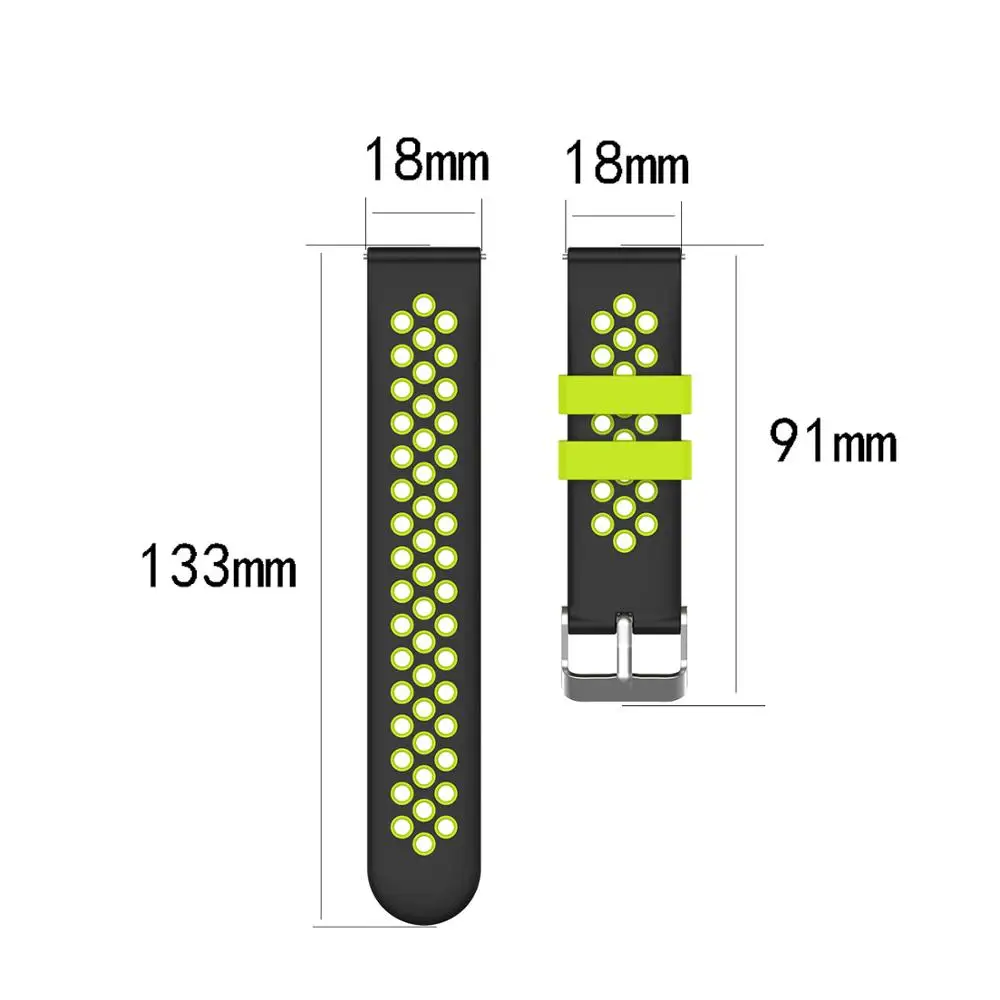18mm Watch strap band For Garmin Vivoactive4s Sport silicoe Wristband For Garmin Vivoactive 4 Wrist bracelet 22mm double color