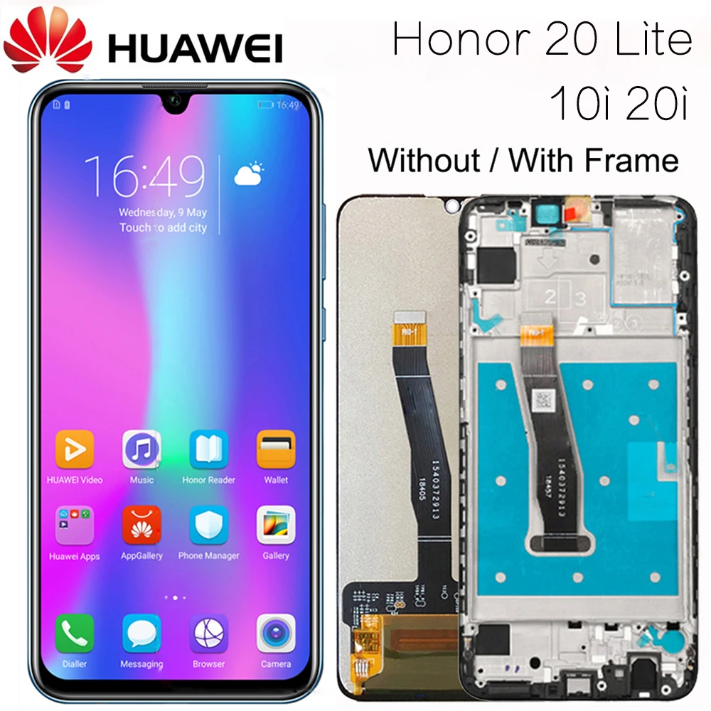 Оригинальный дисплей для Honor 20 Lite HRY LX1T LCD с рамкой Замена сенсорного экрана Huawei