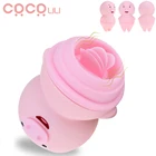 Вибратор для лизания языка Cunnilingus, интимная игрушка для женщин, массажер для сосков свиньи, Стимулятор клитора и точки G, милый Массажер для начинающих