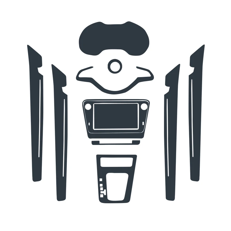 Защитная пленка для салона автомобиля прозрачная из ТПУ центрального контроля