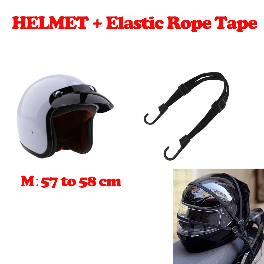 Глянцевый белый 3/4 Открытый мотоциклетный шлем DOT утвержден для Кафе Racer Ретро &