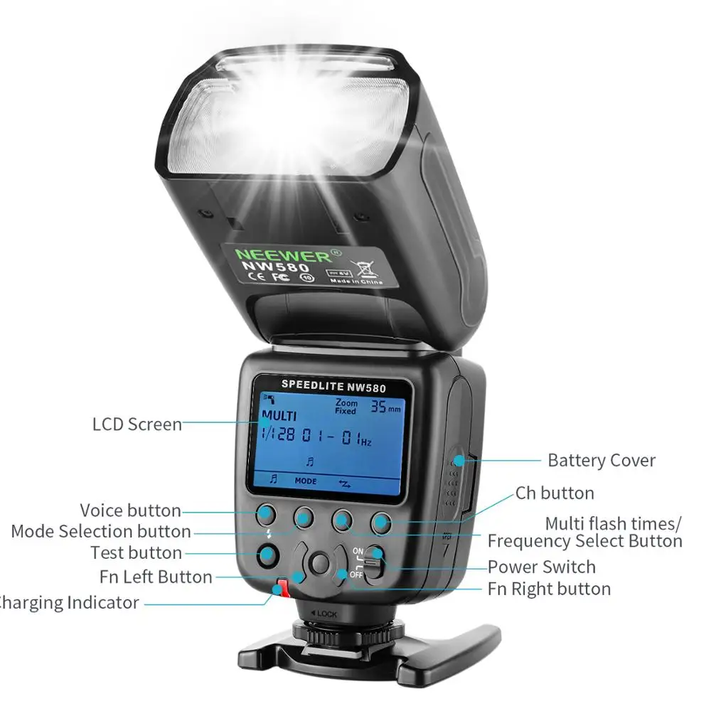 Беспроводная вспышка Neewer Speedlite для Canon Nikon Sony Panasonic Olympus Fujifilm и других DSLR-камер со