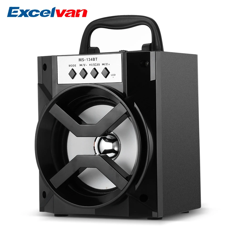 Excelvan MS-134BT беспроводной Bluetooth динамик Портативный 8 Вт Высокая мощность выход мультимедиа fm-радио для дома официальный мультимедийный