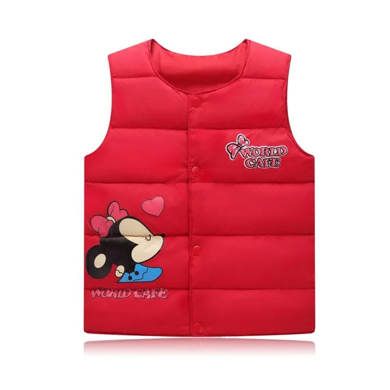 Детский Зимний пуховик теплый жилет для мальчиков и девочек хлопковая одежда с
