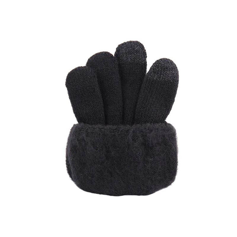 Новые теплые вязаные перчатки для мужчин и женщин с бархатной подкладкой