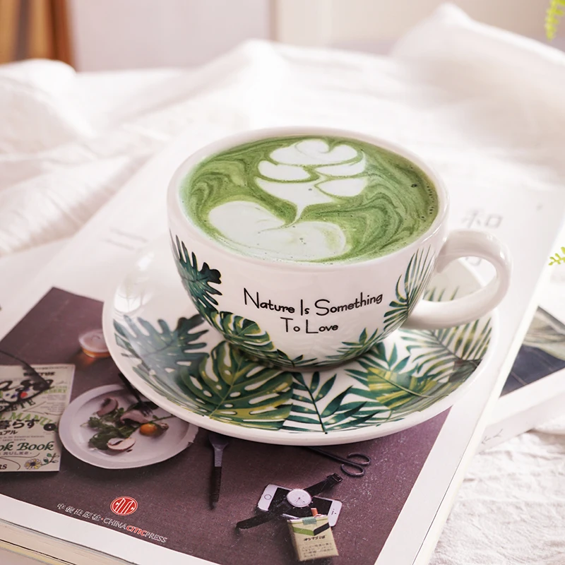 

Nordic Coffee Cup Saucer Sets Cappuccino Latte Ceramic Mug Tazas Afternoon Tea Party Home Drinkware Gifts Decoration