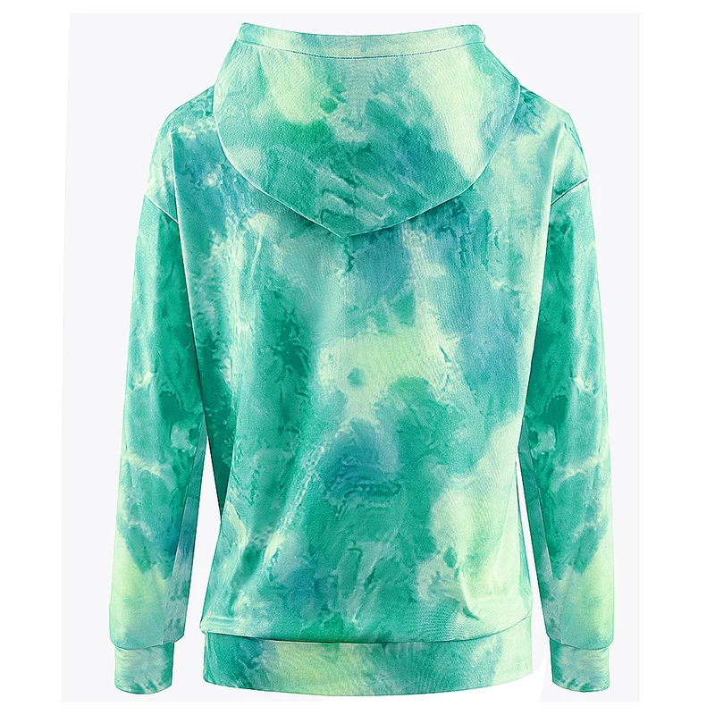

Autumn Sweatshirt Fashion Tie Dye Fenale Pullover Female Clothes Hoodies Long Sleeve Drawstring l Pocket New free shipping