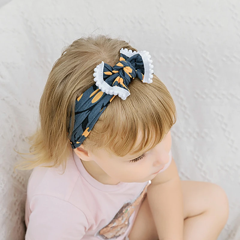 Тюрбан банты повязка на голову для маленьких девочек эластичные нейлоновые