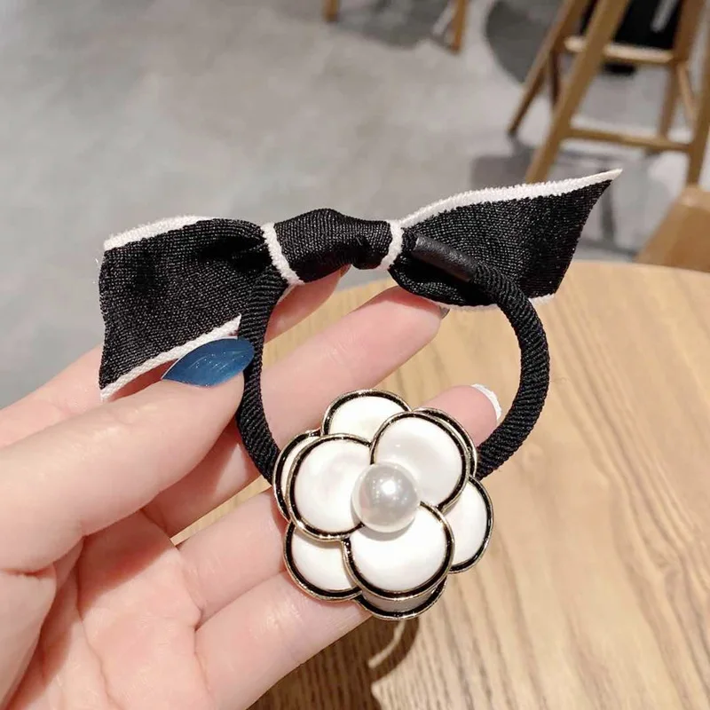 Classic Camellia Head Rope Hair Luxury Brand Flower Rubber Band Ponytail Headdress | Украшения и аксессуары