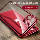 Двусторонний Магнитный чехол из закаленного стекла для iPhone 11 Pro Max 11 Pro 11 12 Pro 12 Mini 12 Pro Max, защитная крышка для объектива камеры