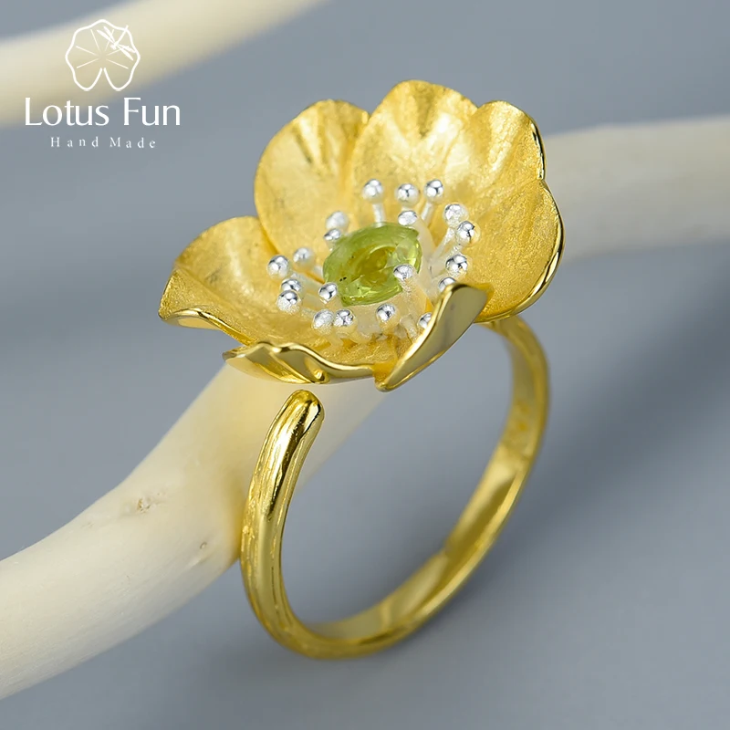 Lotus Fun Настоящее серебро 925 проба Натуральный ручной работы дизайнерские