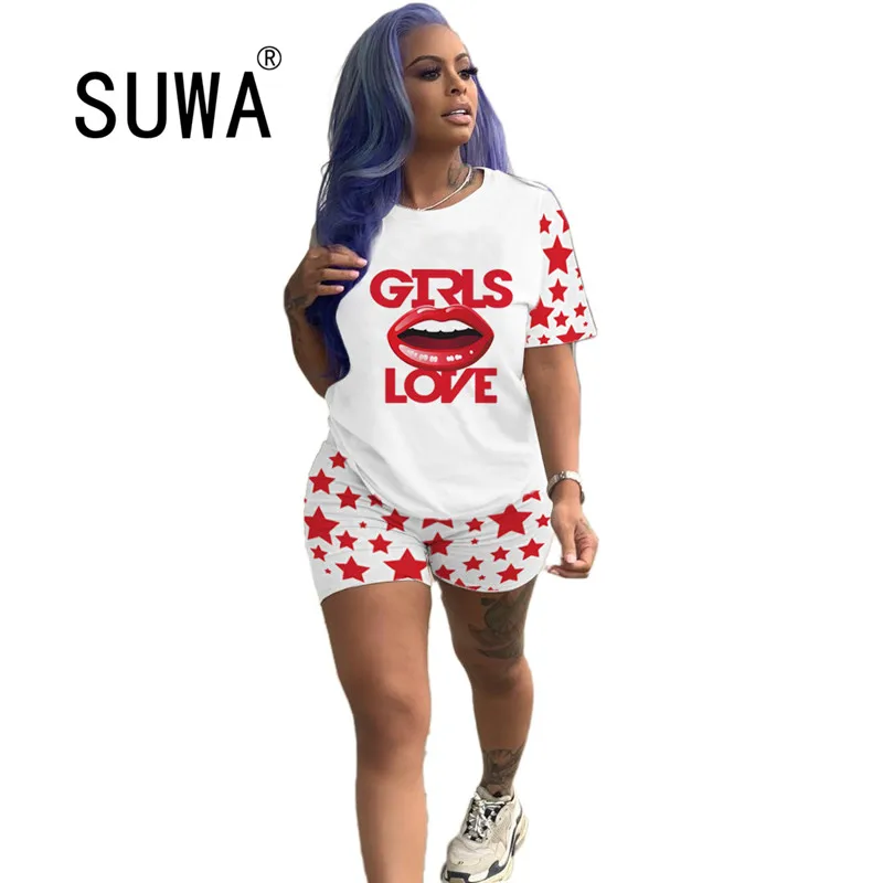 

Домашняя одежда для женщин комплект из двух предметов; Футболка с короткими рукавами и принтом-надписью; Топы, короткие штаны с принтом, ули...