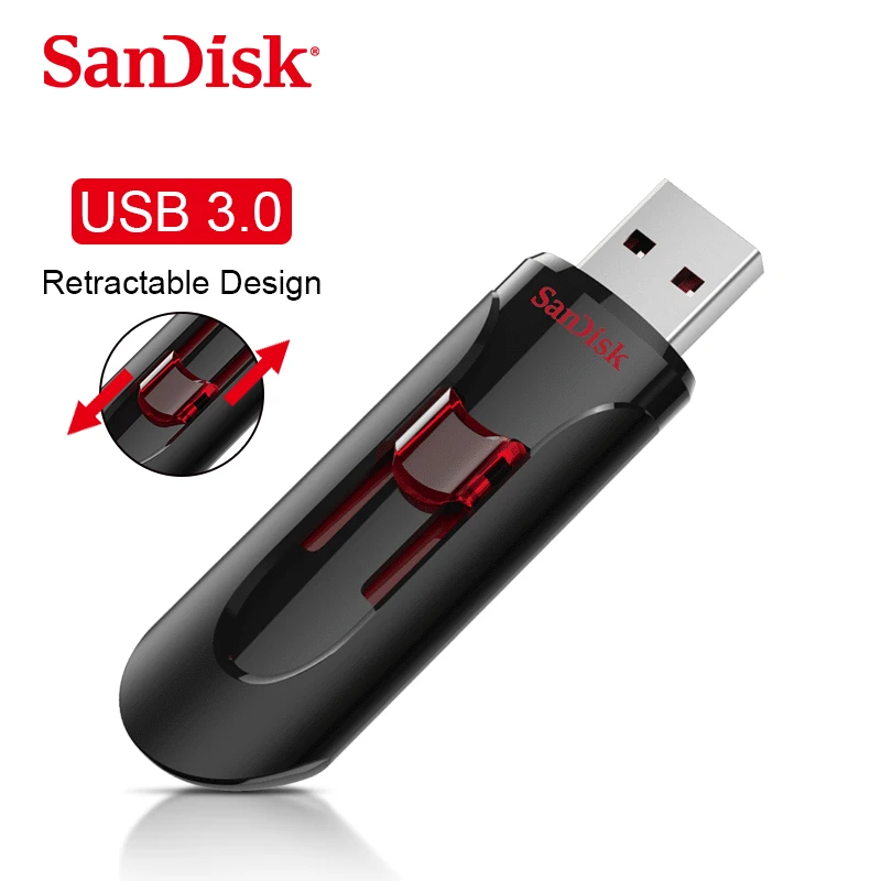 

SanDisk Original Cruzer Glide 3.0 USB Flash Drive CZ600 Retractable 16GB 32GB 64GB 128GB 256GB Memory Stick Pen Drive U Stick