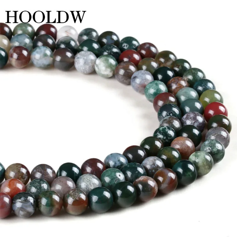 Бусины HOOLDW из натурального камня индийский агат круглые бусины россыпью 4 мм 6 8 10