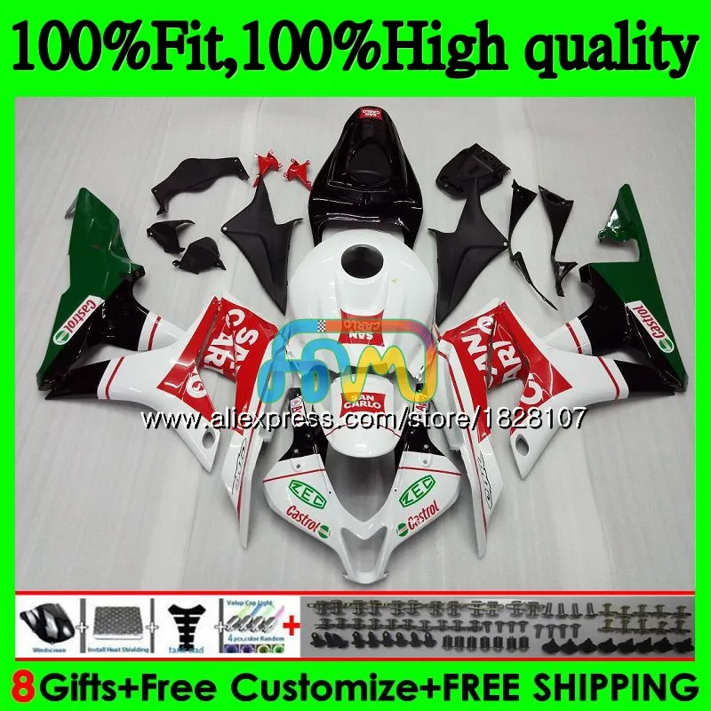 

Injection For HONDA CBR600 CBR 600 RR CC 600RR 600F5 F5 07 08 60BS.45 CBR600RR CBR600F5 600CC 2007 2008 Red green OEM Fairing