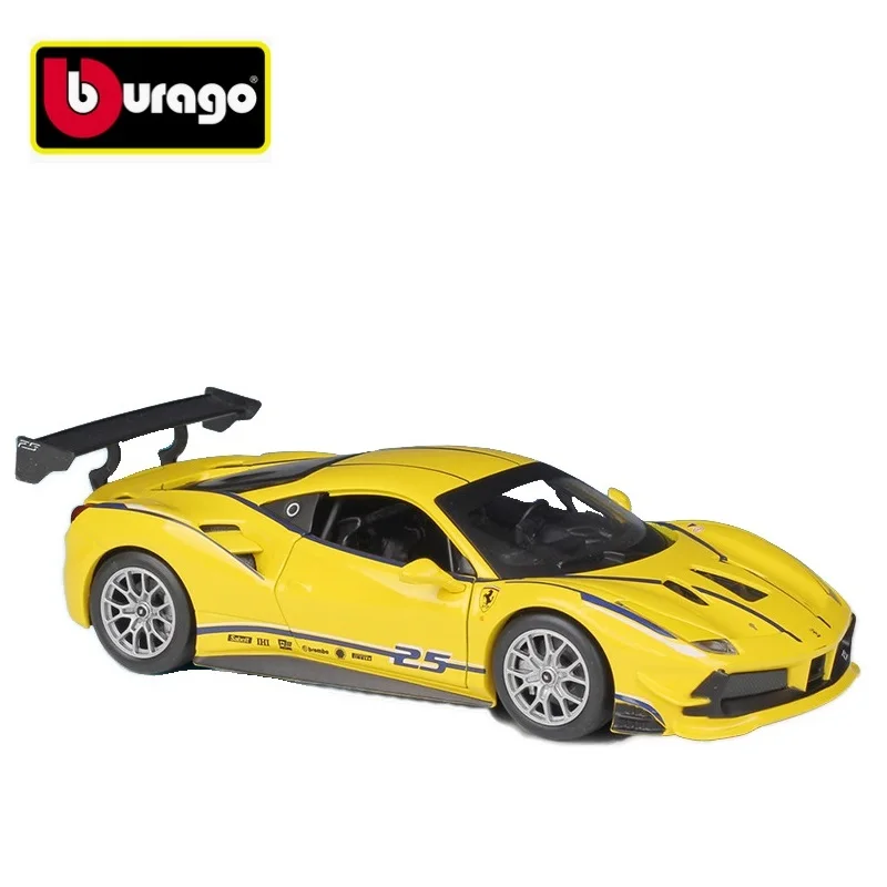 Модель литая желтого автомобиля Bburago 1:24 Ferrari 488|Наземный транспорт| |