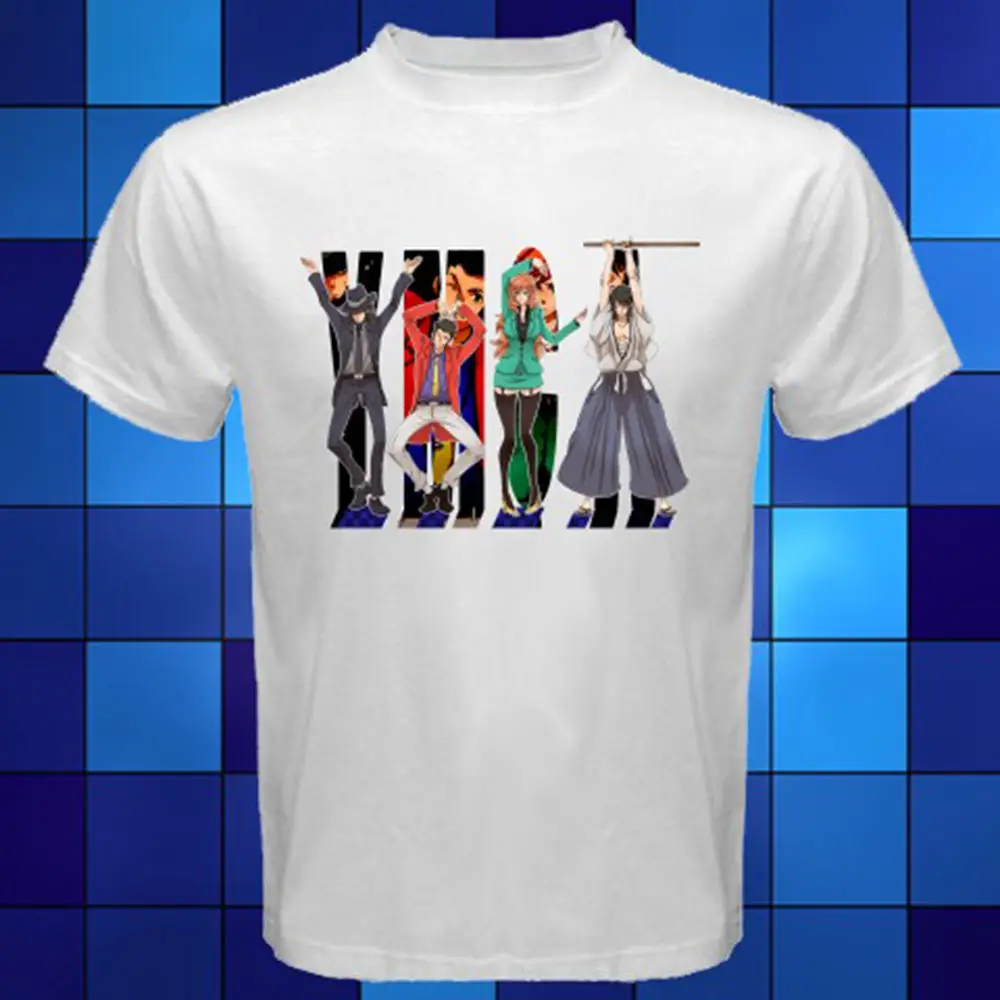 Мужская футболка 2019 модная новинка Lupin The 3Rd аниме белая Размер S M L XL 2XL 3XL|Мужские