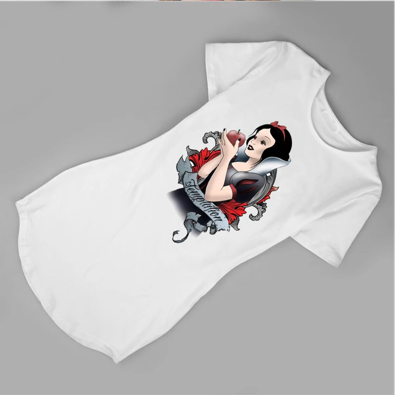 2019 Новая летняя хлопковая Футболка с рисунком для женщин забавные Белоснежка